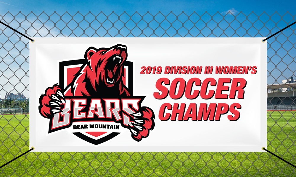 2019 Women's Soccer Champions Fence Banner